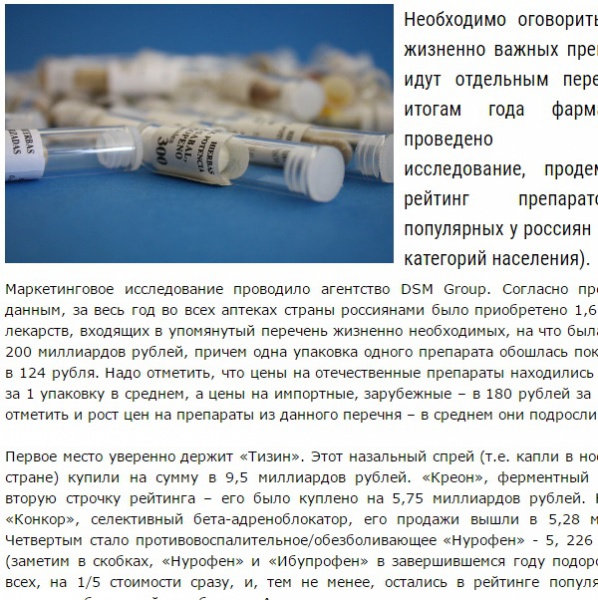 Лекарства: самые популярные в России Лекарства: самые популярные в России